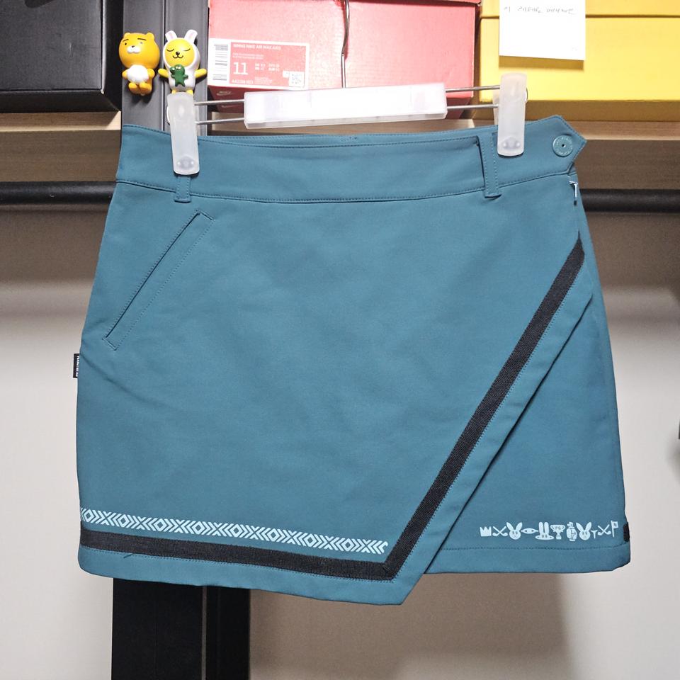 파리게이츠 청록 밑단테이핑포인트 여성큐롯 골프스커트 28