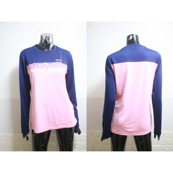 (66) 마운티아 네이비 핑크 투톤 스판 긴팔티 (사이즈 95 66) 