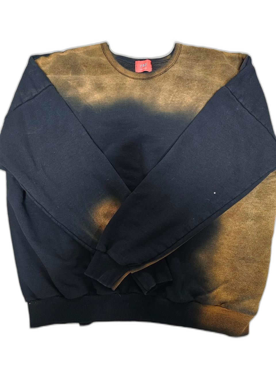 702 서울 콜렉션 페인팅 블랙 오버핏 맨투맨(XL)