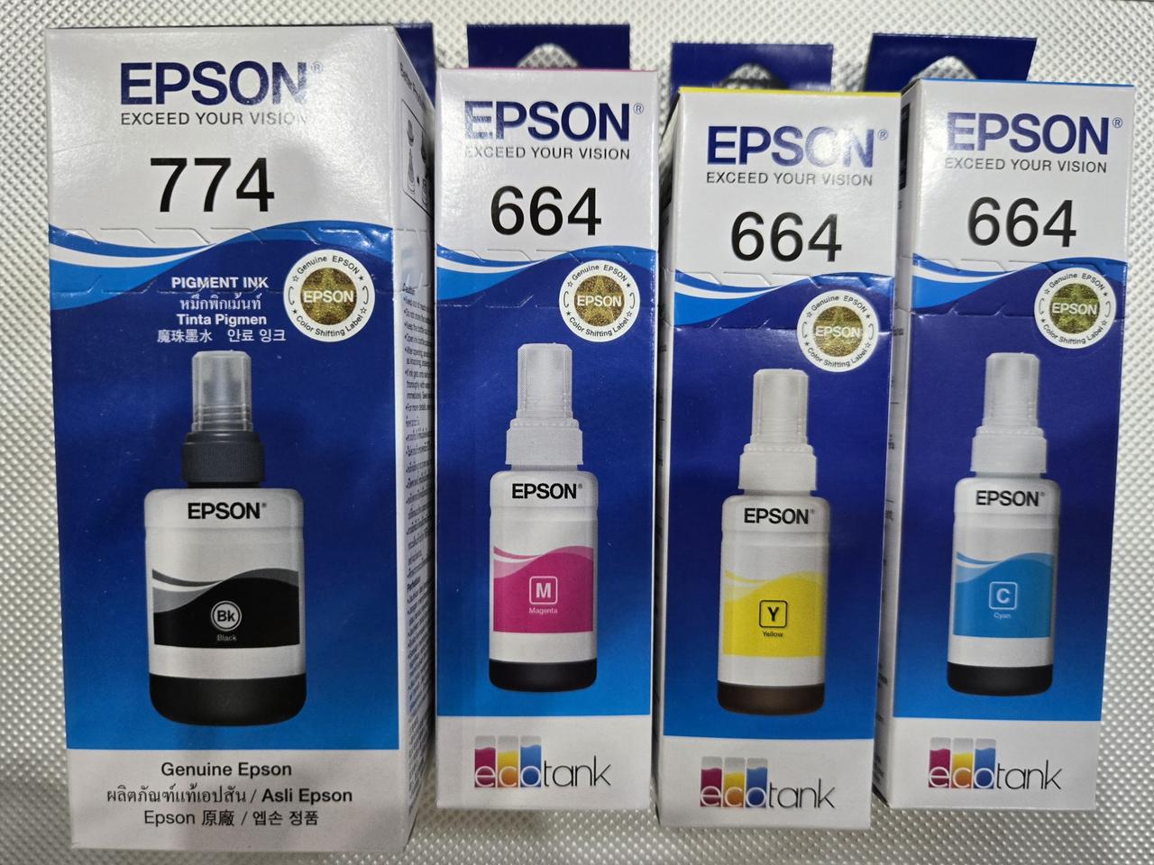 엡손 정품 잉크 T774 T664 세트(4색) 미개봉 새상품 택포