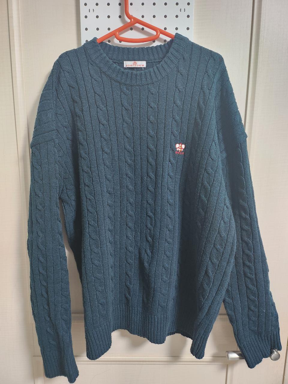 미착용/새상품) 무신사X하츠크루  마들렌 케이블 클래식 딥그린 니트