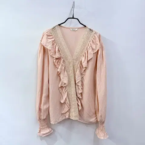 바이플로우 린넨 프릴블라우스