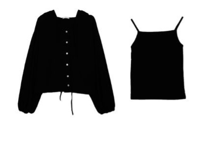 바이너리원 린넨 후드 가디건 + 나시 세트