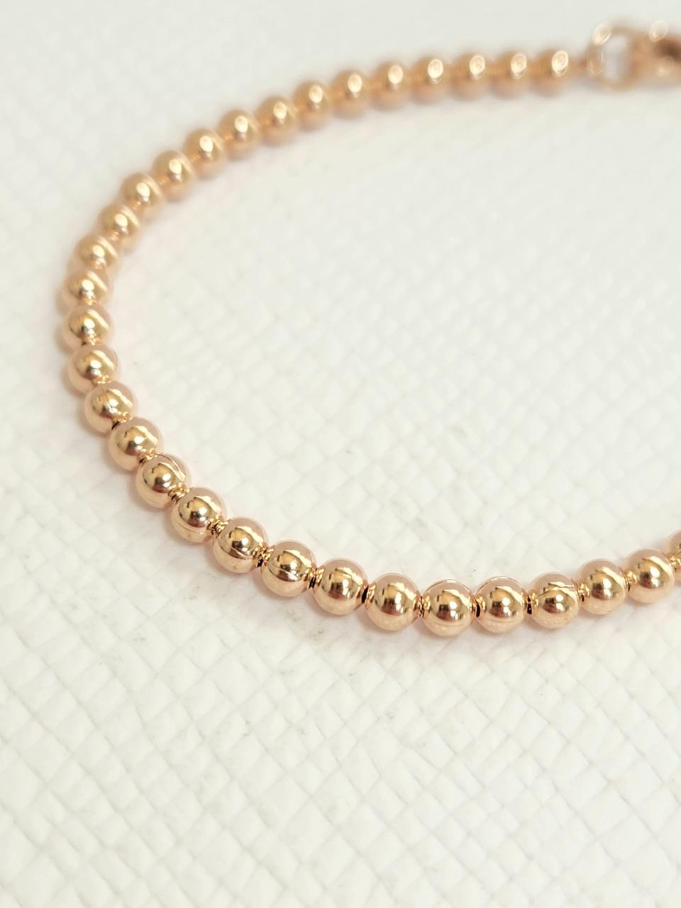14K.18K 볼팔찌 4mm.새상품
