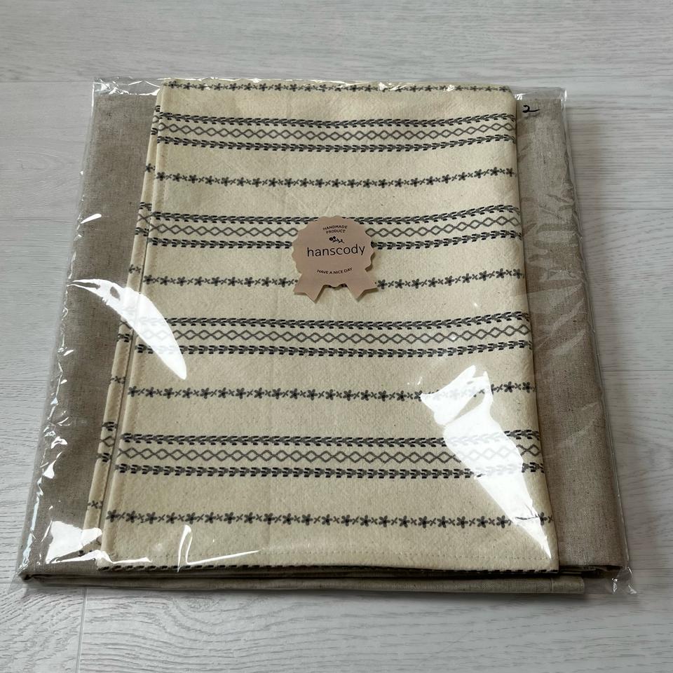 한스코디 오트밀 린넨 방수 테이블보 4인용