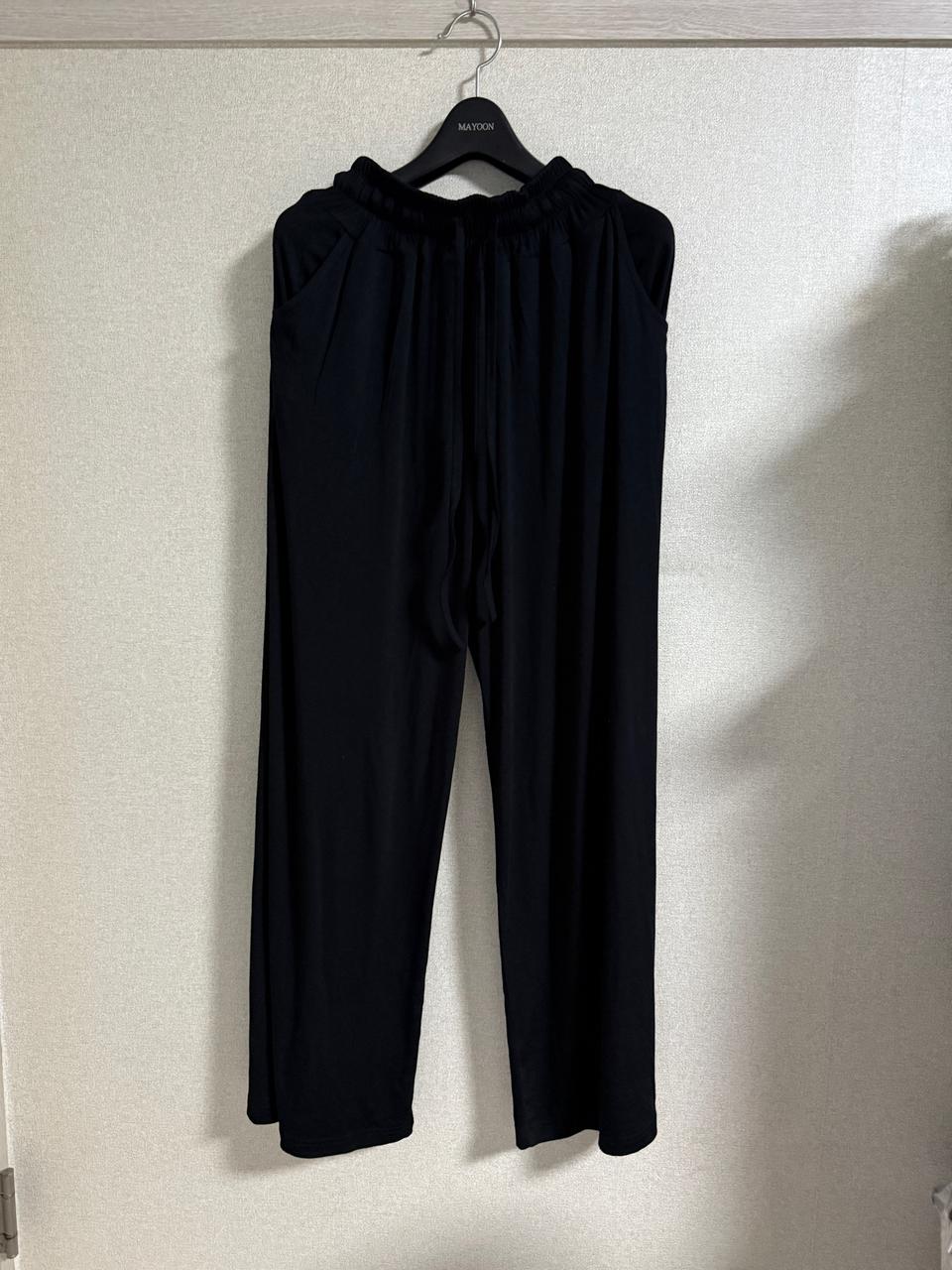 왕스판 밴딩 바지 블랙 새상품 ~88까지