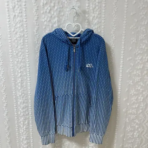 마자플라바 희귀 도트 땡땡이 블루 후드집업 코튼 흰파 자켓 져지 대장