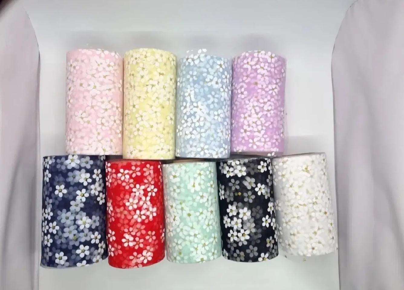 12cm꽃망사리본 리본DIY 1마600원