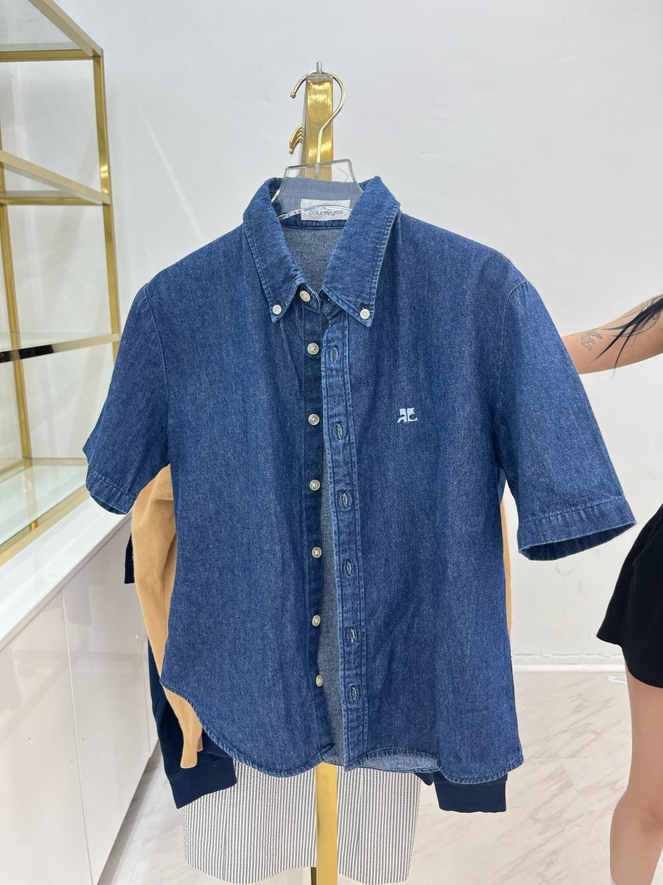 꾸레쥬 쿠레쥬 데님 반팔셔츠