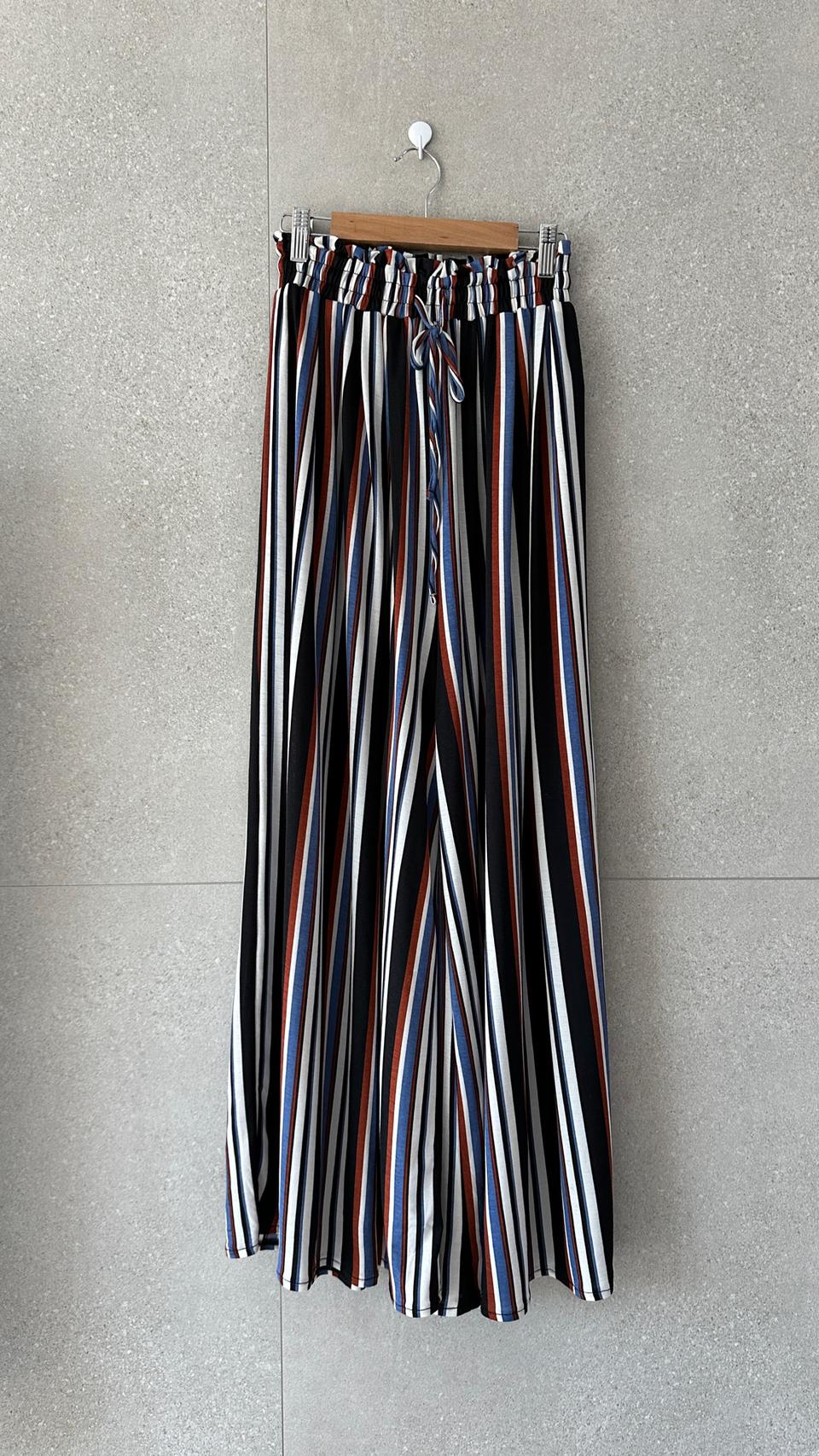 휴양지 치마바지 광폭 스트라이프