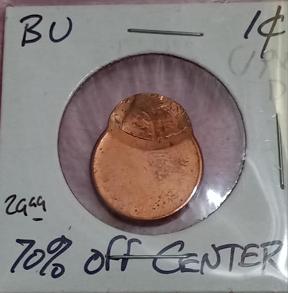 에러(off center) "링컨1센트"