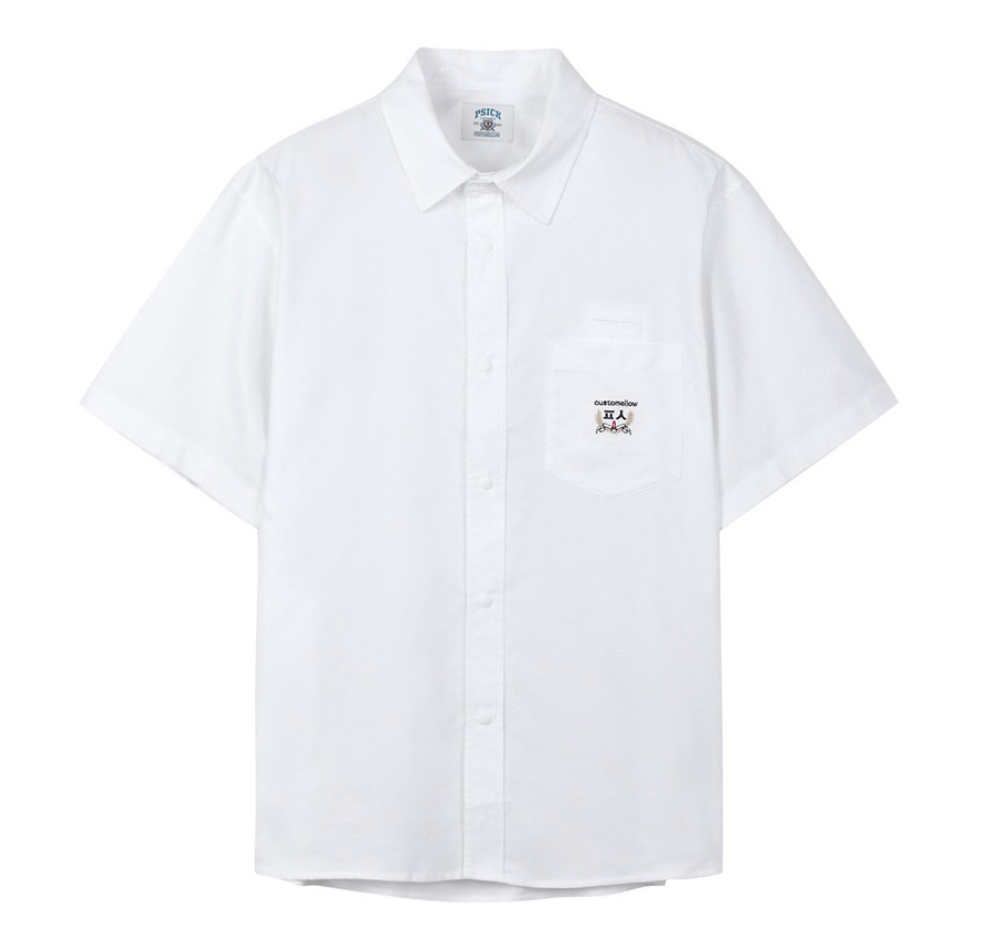 커스텀멜로우 남성 옥스포드 하프셔츠 S(100사이즈) 오버핏 셔츠