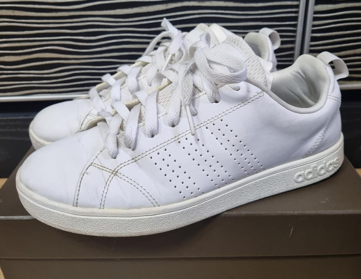 아디다스 네오 어드벤티지 클린 레더 화이트 스니커즈 운동화 240