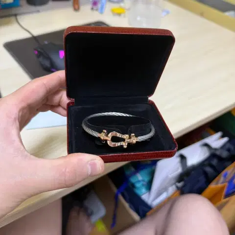 {25년3월제작}18K 프레드 금팔찌 3.17돈