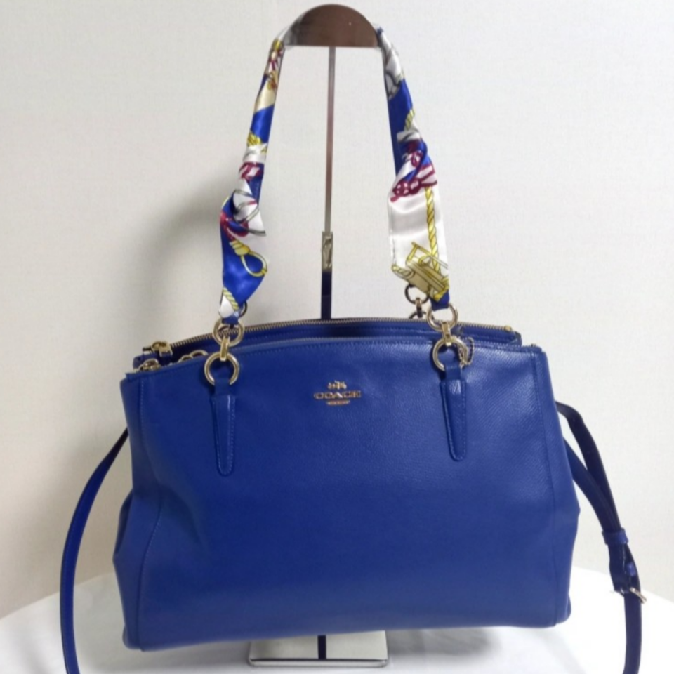 [새상품] 코치 미드나잇 블루 가죽 숄더 토트백 (더블) 