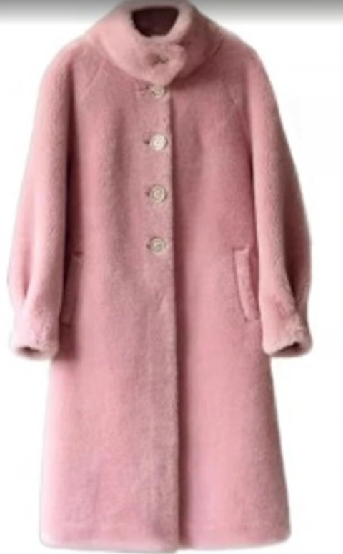 [새상품] 호주 양모 핑크 밍크코트