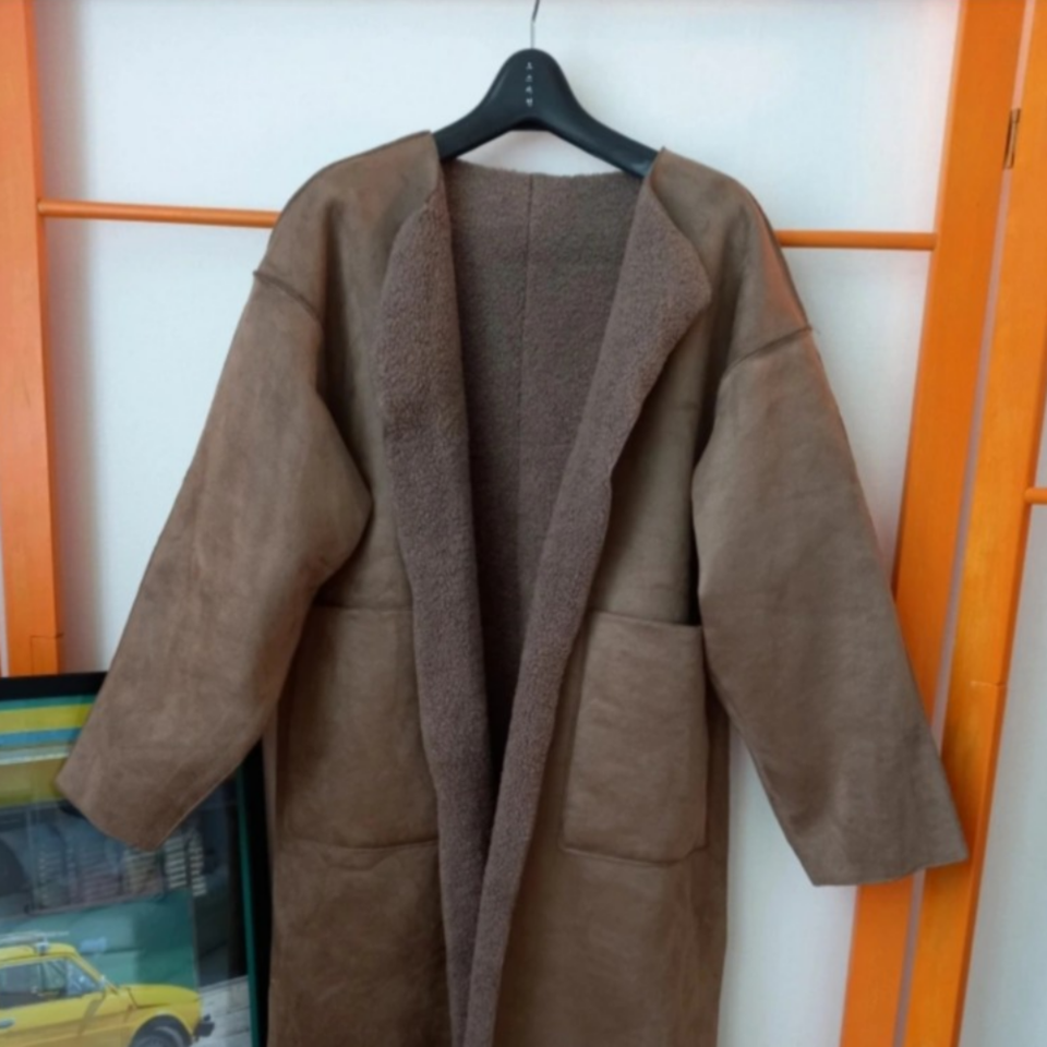 [새상품] 일본 양면 인조양털 코트 롱코트 겨울 가을