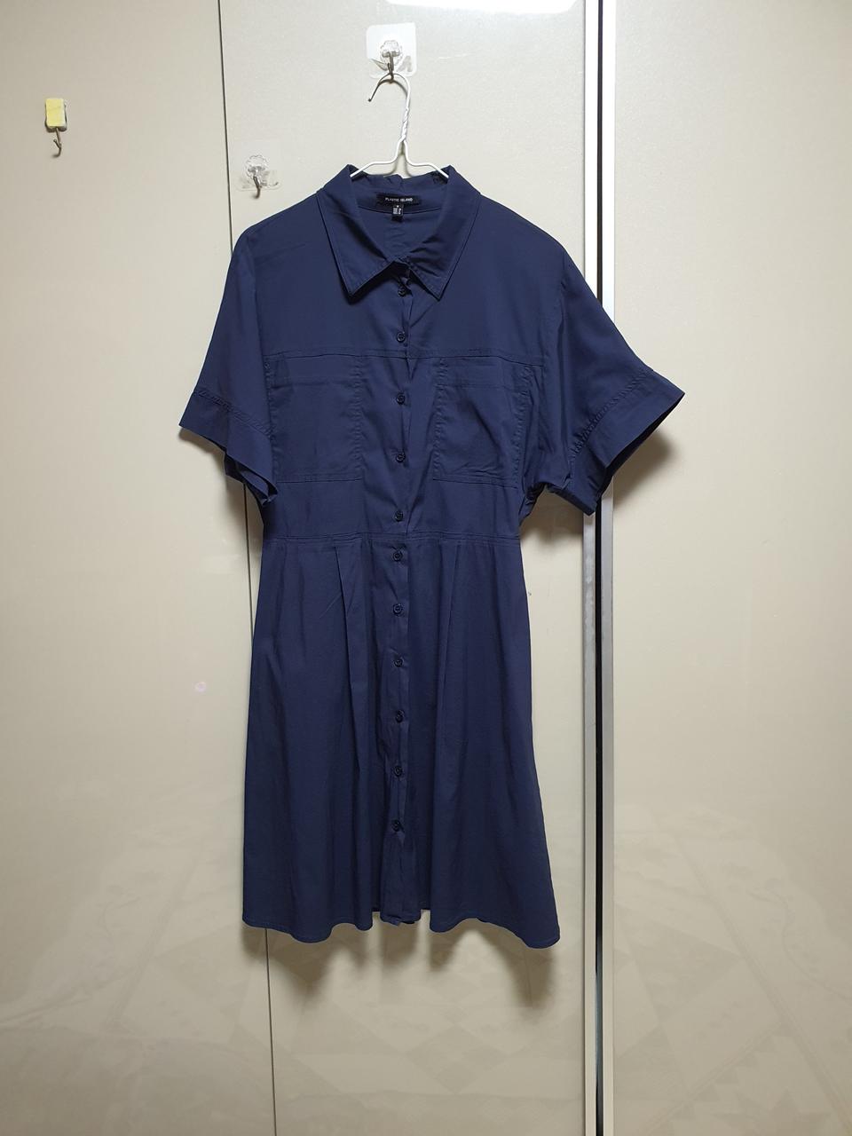 플라스틱아일랜드 셔츠형 원피스(m.가슴둘레90)♡2