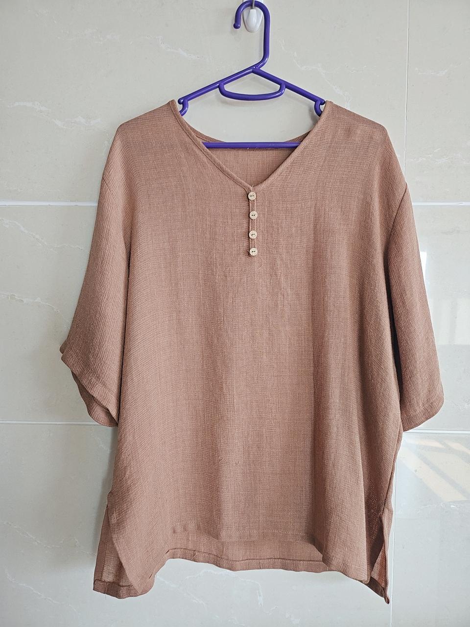 브라운 반팔 셔츠 66~88