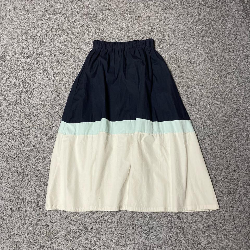 지고트 배색 밴딩 스커트