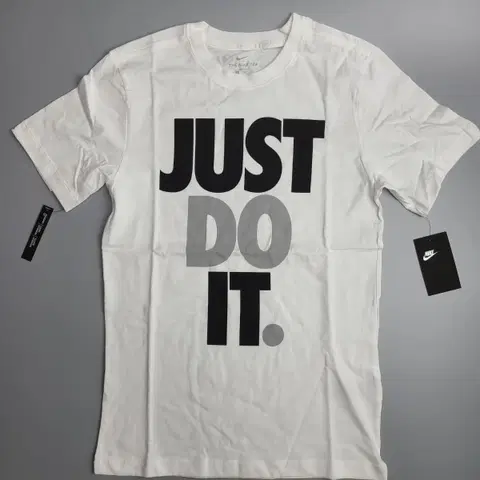 나이키 새상품 저스트두잇 화이트 반팔티 M L