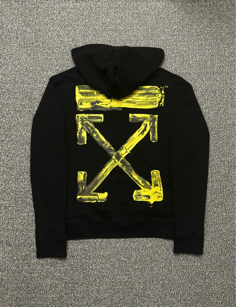 [M.size] 오프화이트 아크릴 애로우 후드티 블랙