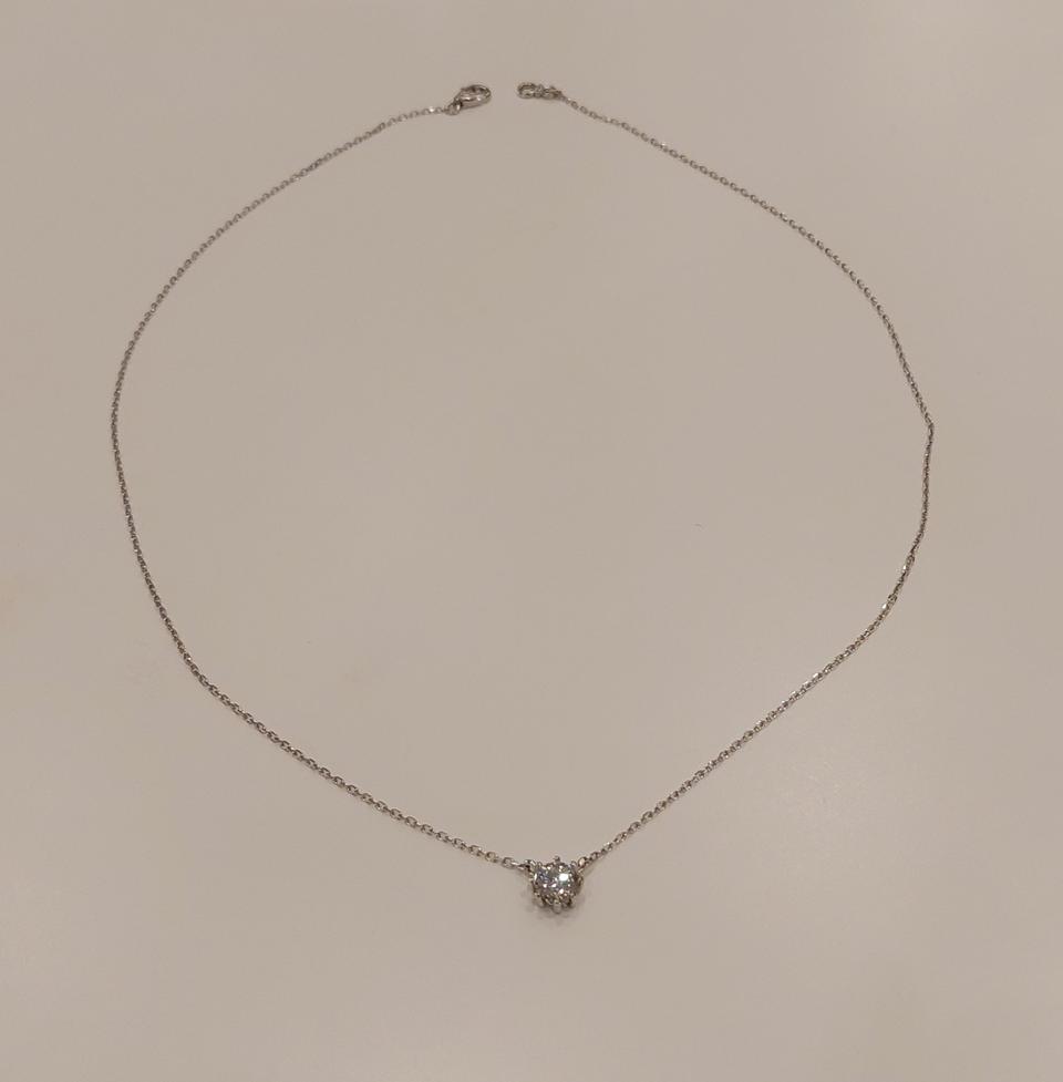 18k화이트골드_큐빅 네크리스