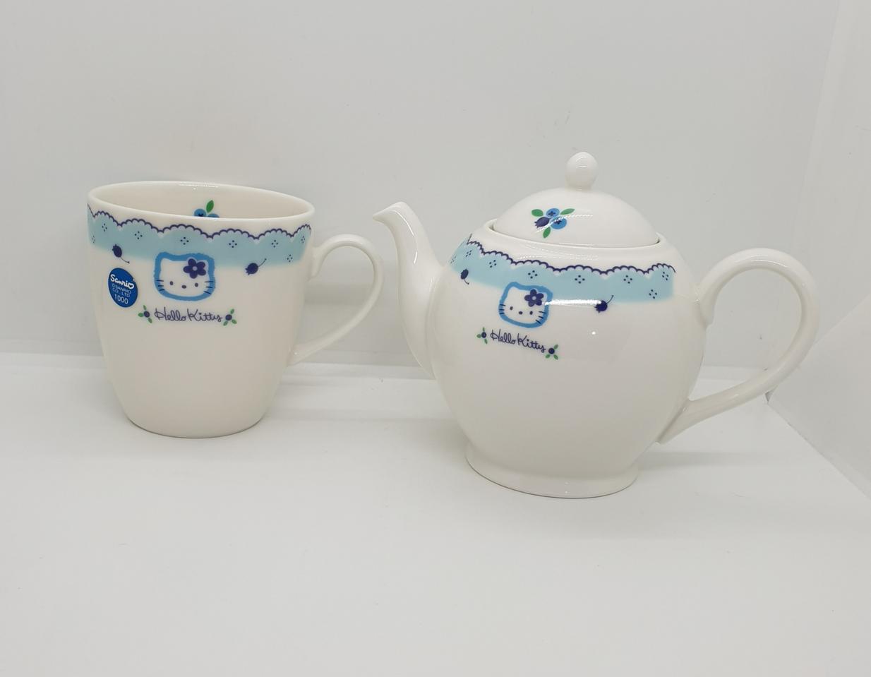 블루베리 키티 티포트 & 머그 세트