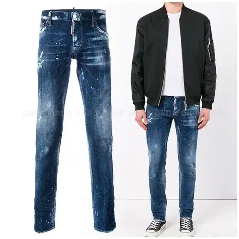 디스퀘어드 오일워싱 슬림진 44 42 디퀘2 남성청바지 발망 필립플레인