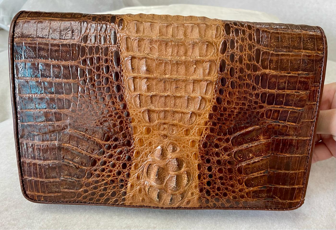 ROOGANOS 빈티지 리얼 악어 클러치 백 / 숄더백