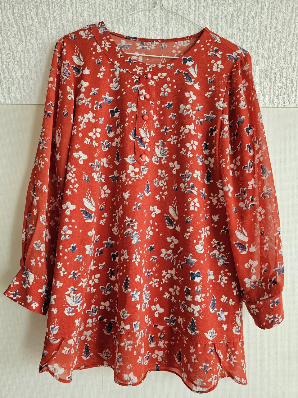 플라워 패턴 블라우스