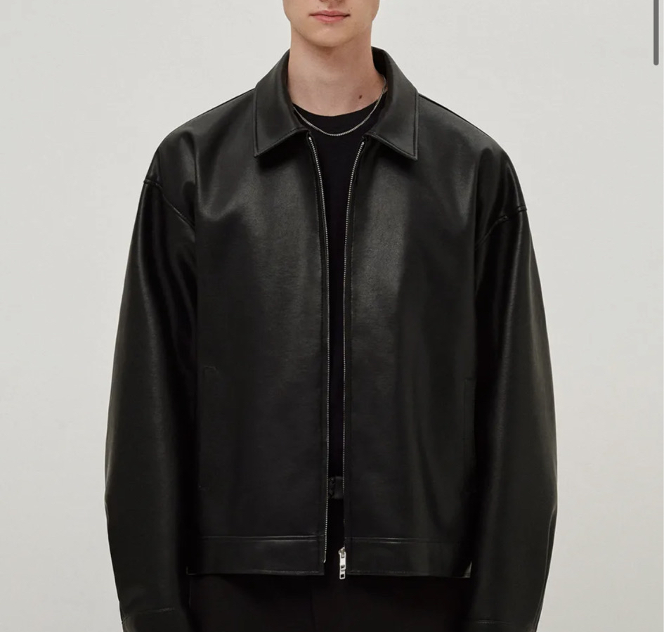 도프제이슨 오버핏 비건레더 자켓