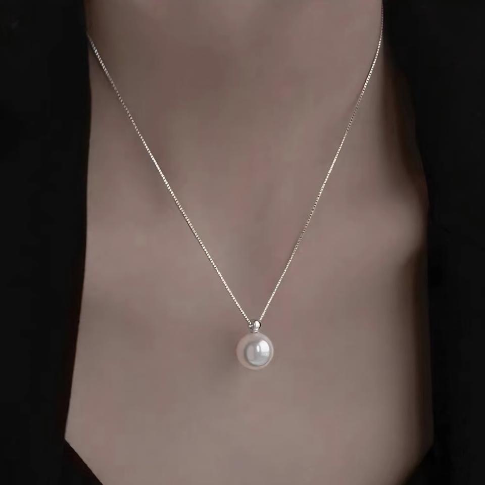 S925실버 럭셔리 진주 목걸이 고급스러운 원포인트 핫템<무배>