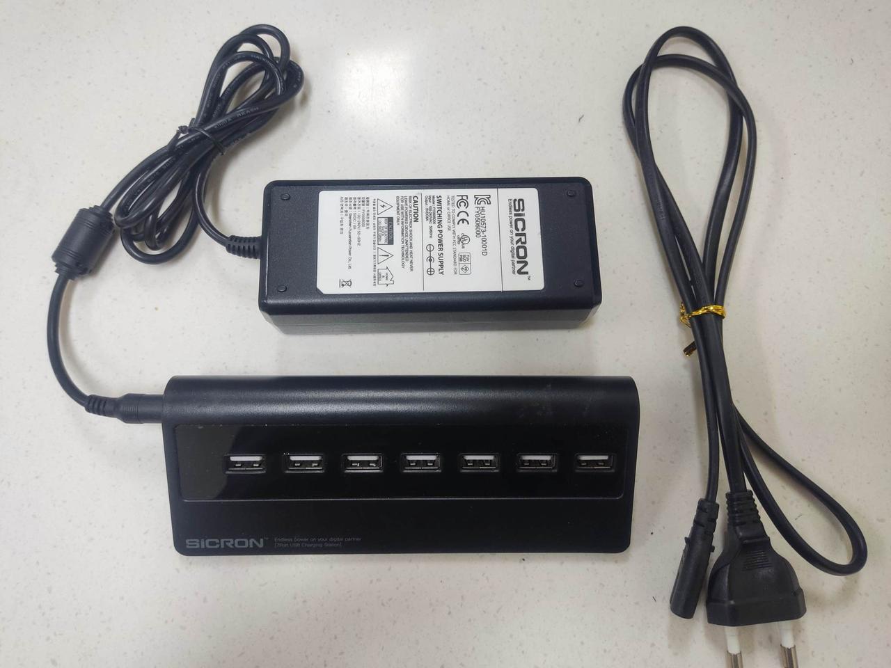 시크론 7포트 USB 충전기 5v6a 아답터 포함