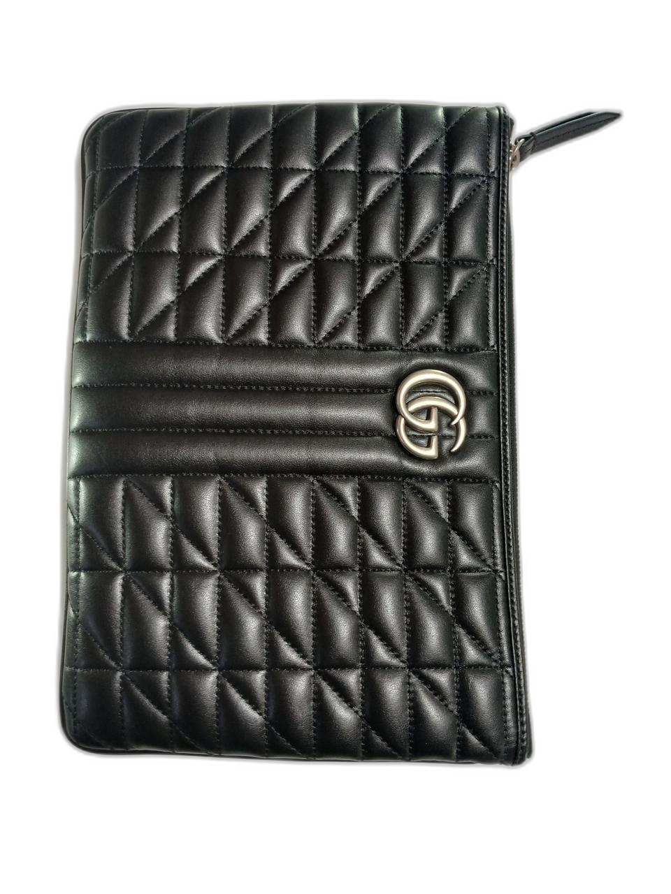 [새상품급]구찌 GG 마몽 마틀라쎄 클러치 블랙 은장