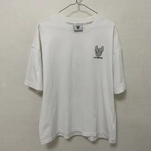 라이프워크 반팔 티셔츠 화이트 M 남녀공용 면 100