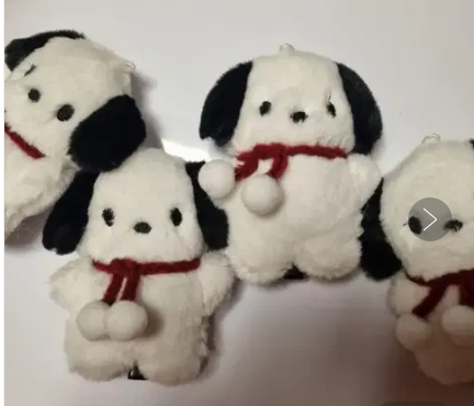 산리오 포차코 귀여운 강아지 봉제 인형 키링 헤어핀 헤어집게 스펀지밥