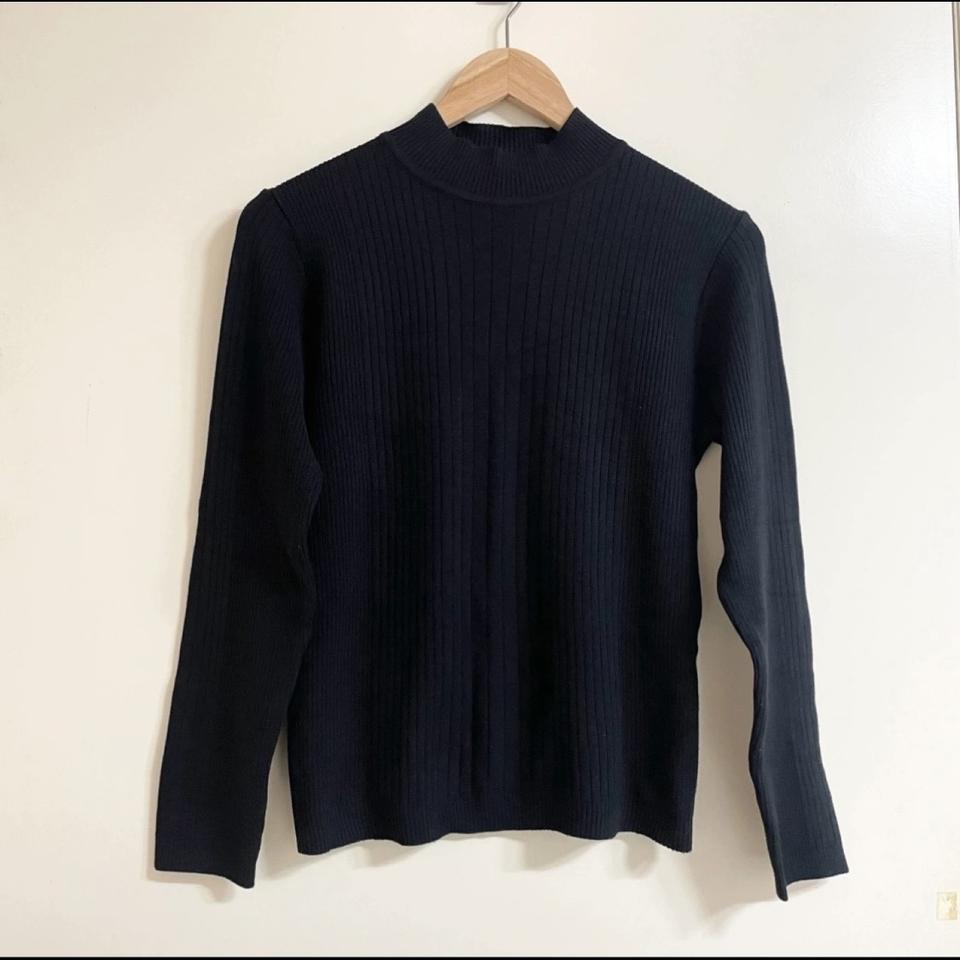 블랙 반목폴라 니트티