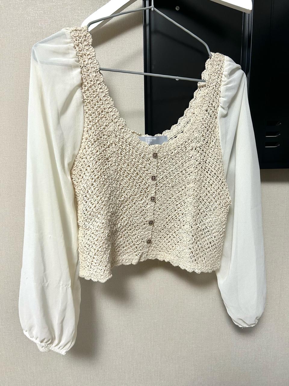 에잇세컨즈 시폰 니트 탑