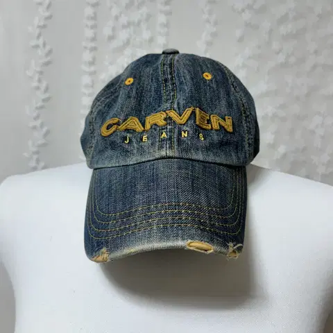 Carven 까르뱅 빈티지 데님 볼캡 모자