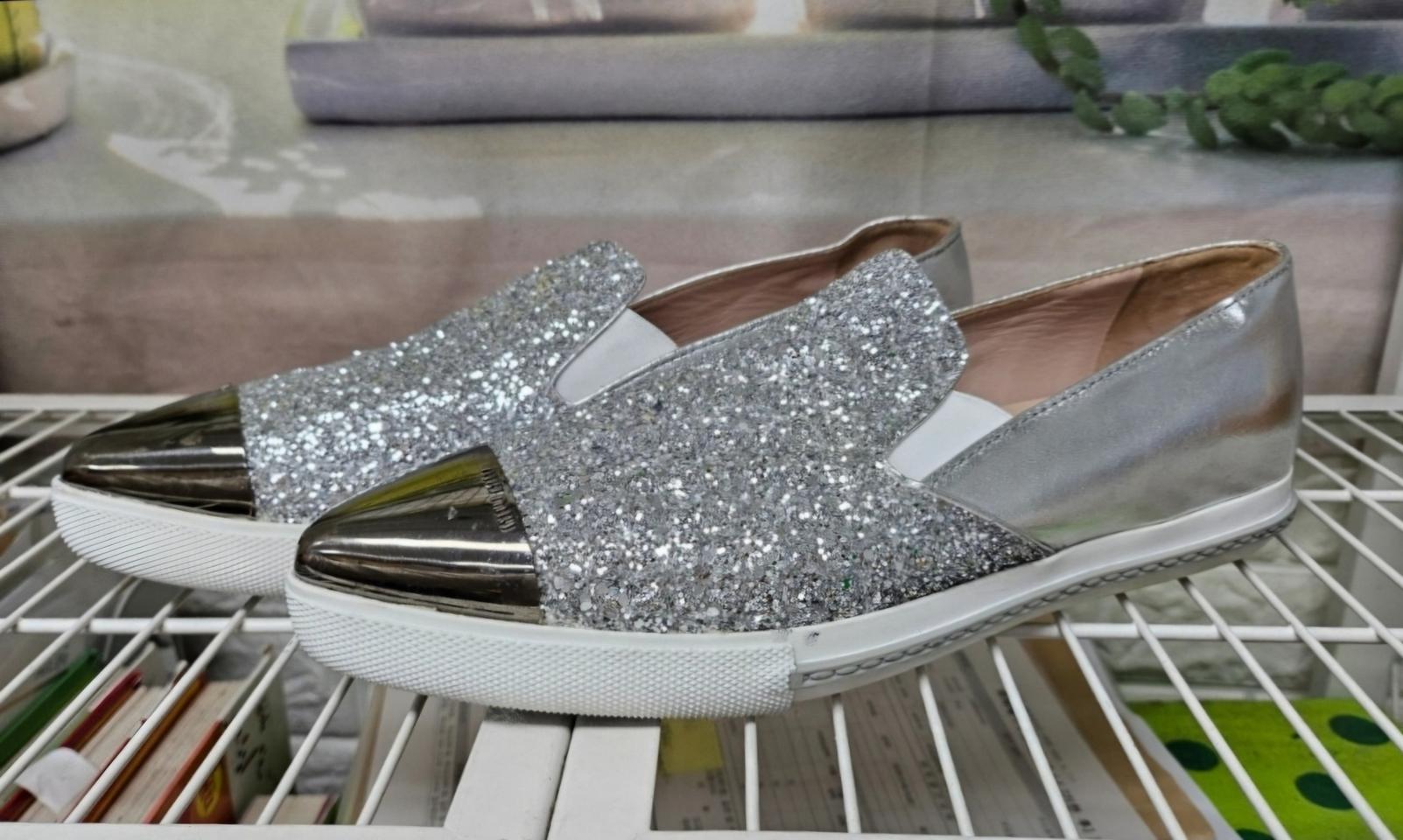 미우미우 여성 스니커즈 신발 260 슬립온 글리터 스케이트 HB93