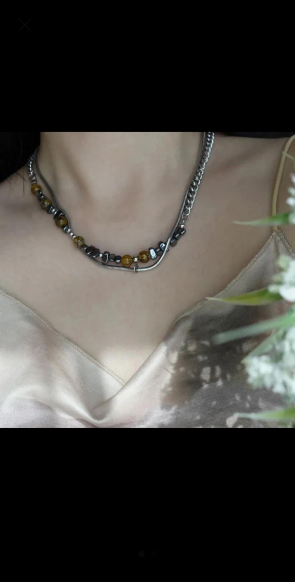 힙한 에이블리 스네이크 목걸이