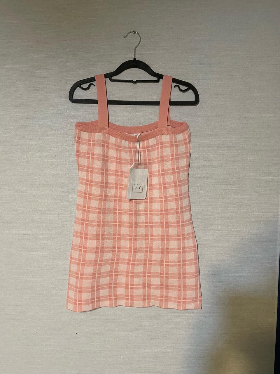 체크 니트 원피스 새상품