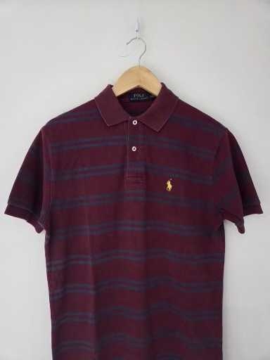 폴로랄프로렌 와인 배색 반팔카라티(95사이즈)