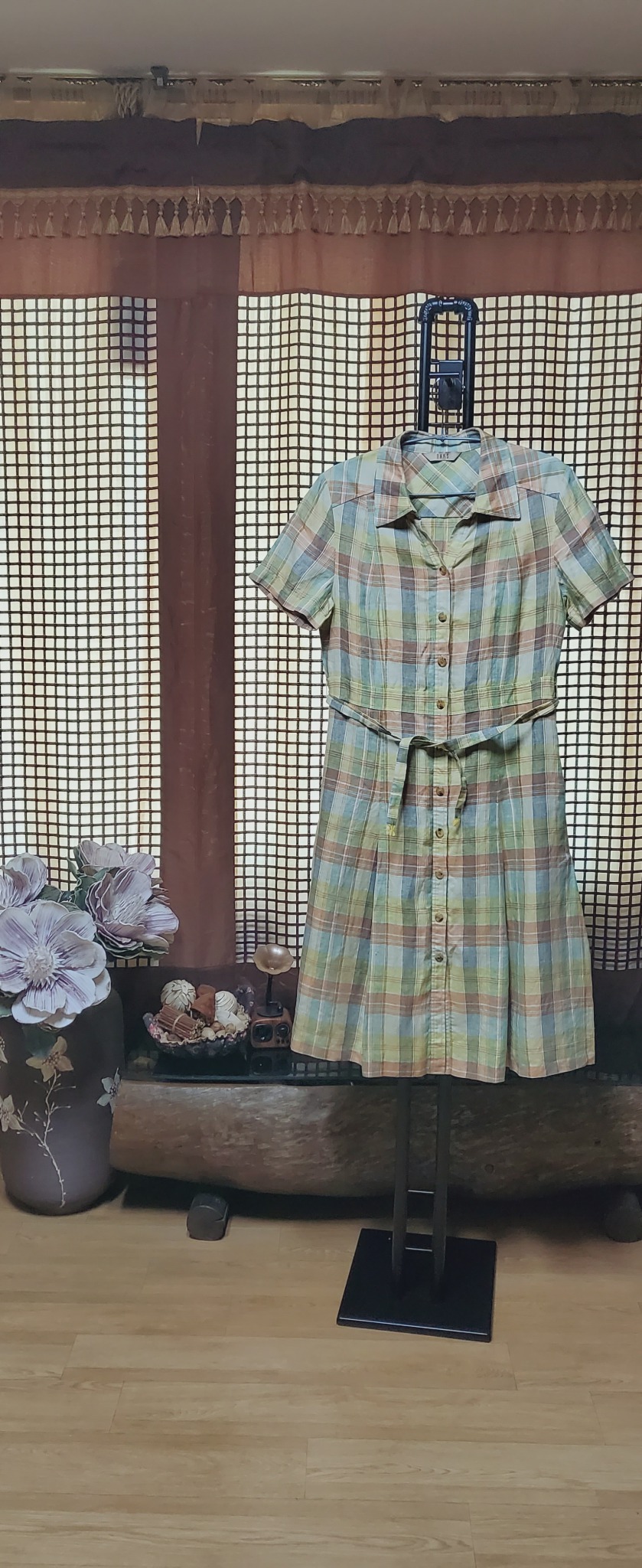 (정품)닥스,체크원피스-66 반품48  총장106