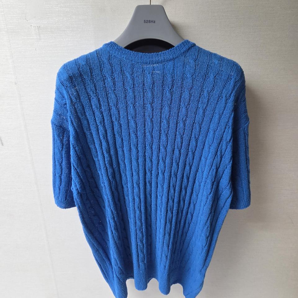 남자 루즈핏 105 보카시 케이블 반팔니트