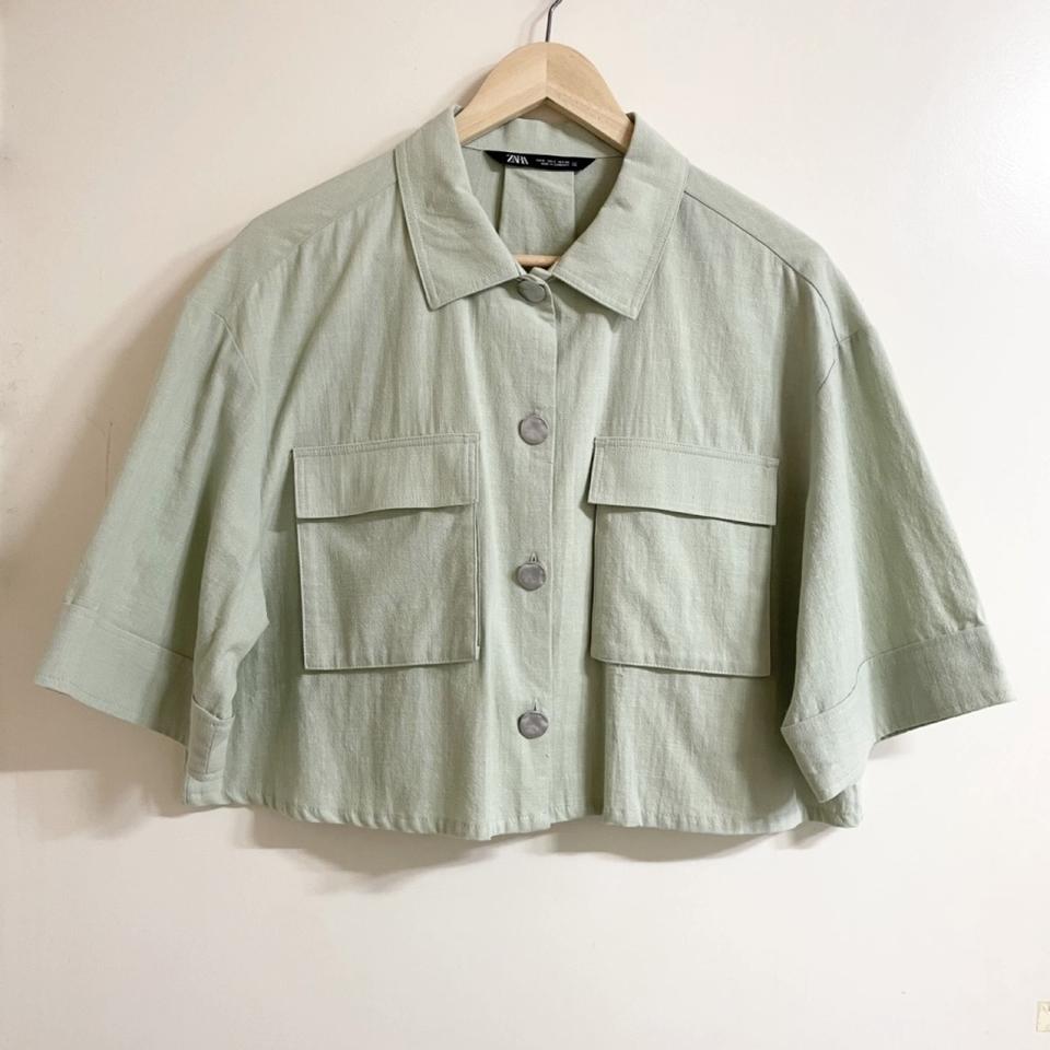 자라 (ZARA) 크롭 린넨 셔츠 (S)