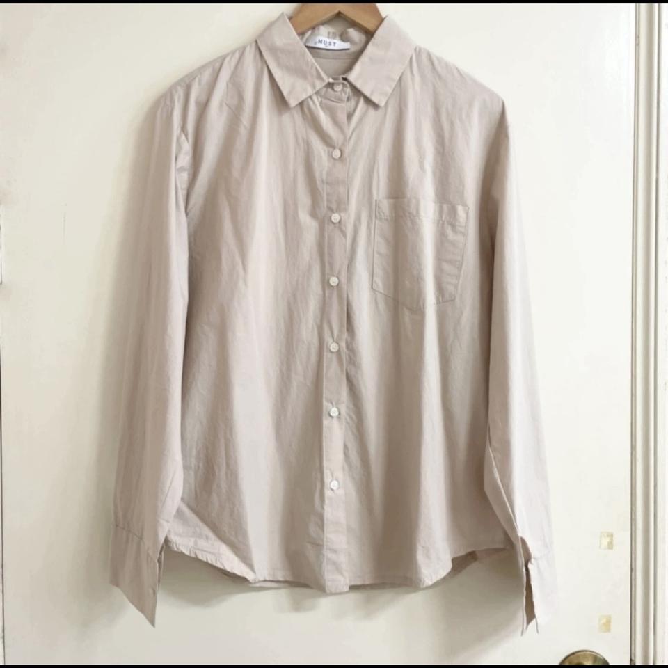 베이지 루즈핏 셔츠
