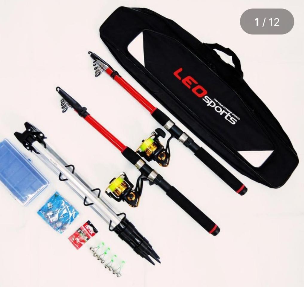 원투낚시대3.4m2대+4000번릴2대+릴줄+받침대+소품세트+가방