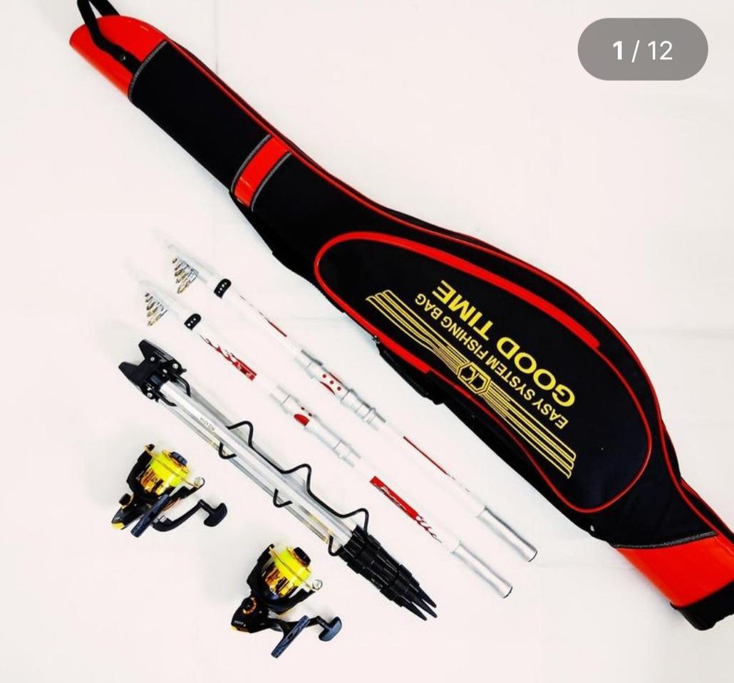 가방+원투낚시대3.6m2대+5000번릴2대+릴줄+삼각받침대